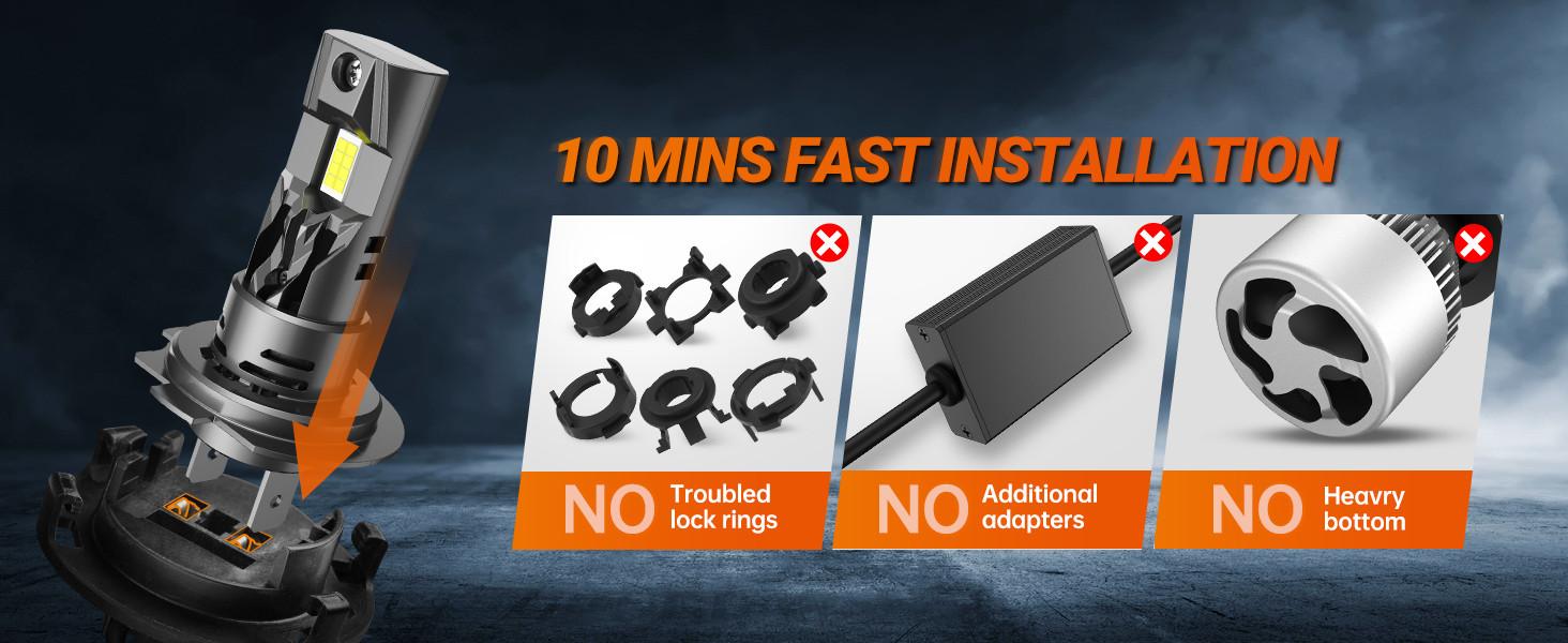 2017 Hyundai Santa Fe H7 120W 6500K White IP67 LED Headlight Bulb 2PCS SEALIGHT S2