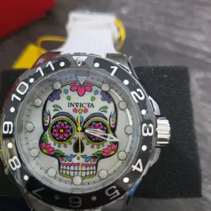 Invicta Aviator Dia De Los Muertos Men's Watch w/ Mother of Pearl Dial - 50mm, White