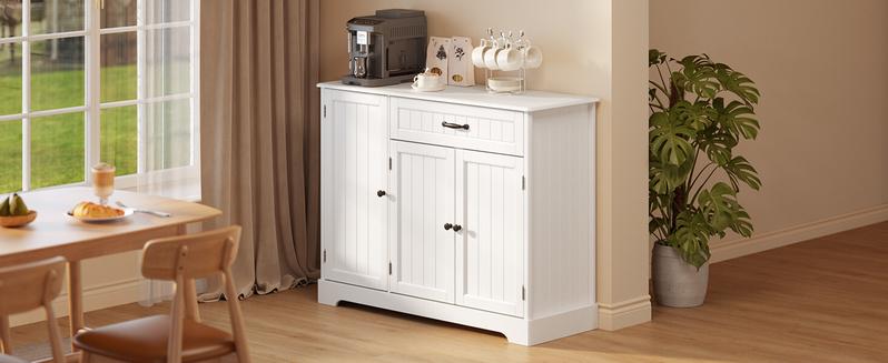 Gizoon 42-Inch Modern Kitchen Sideboard Buffet Cabinet with Storage Small Coffee Bar Cabinet with Drawer & Door for Bathroom Living Room