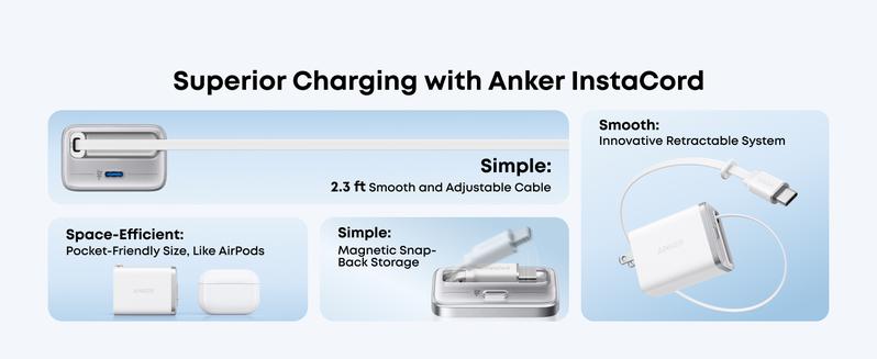 Anker Nano USB C Charger Block, 35W Max 2-Port High-Speed Compact Charger with Durable Built-in Anker InstaCord Retractable Cable, Works with iPhone 17/16 Series, iPad, Pixel, and More Anker Nano USB C Charger Block, 35W Max 2-Port High-Speed Compact Charger with Durable Built-in Anker InstaCord Retractable Cable, Works with iPhone 17/16 Series, iPad, Pixel, and More