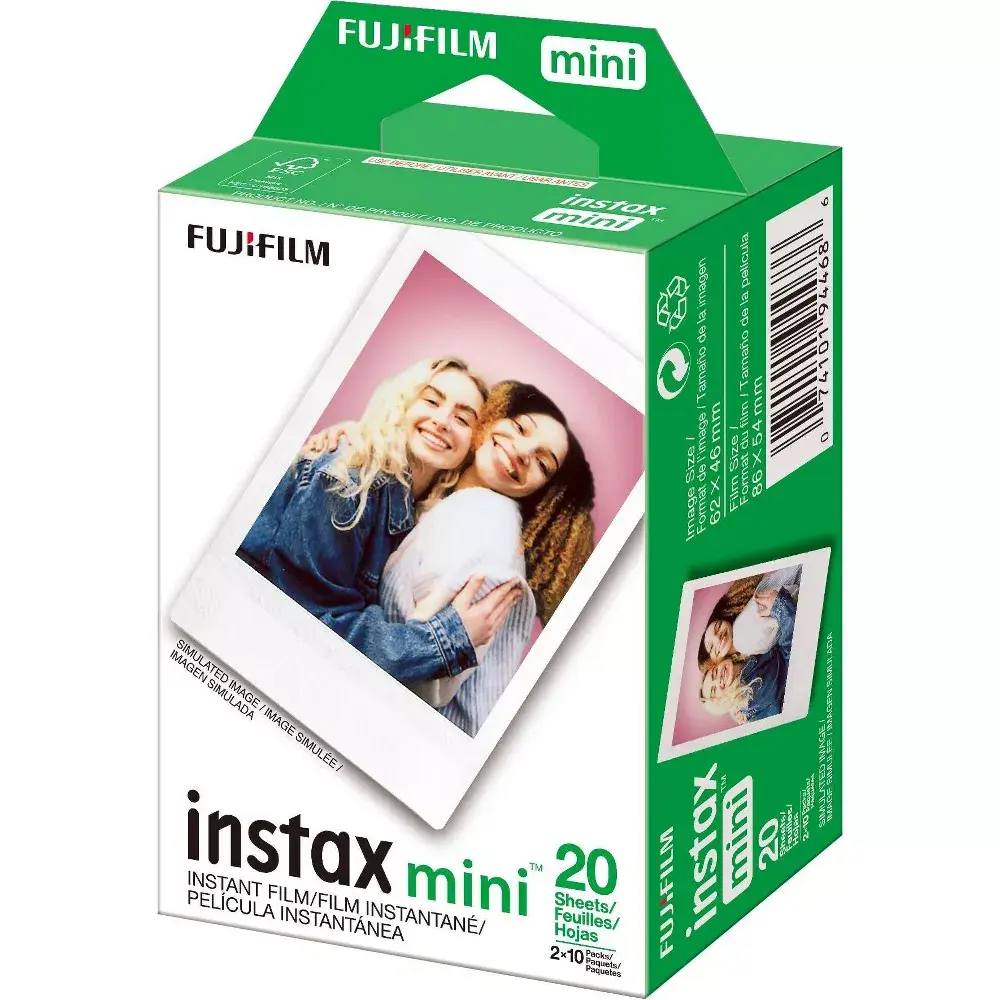 Fujifilm Instax Mini Instant Film Twin Pack - 20 Sheets for Fujifilm INSTAX MINI Cameras & Smartphones - Credit-Card Sized, Hi-Speed ISO 800, Glossy Finish