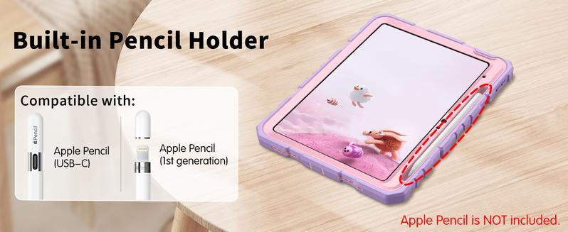 Fintie Kid-Friendly Case for 2025 iPad 11th Gen A16 Chip / iPad 10th Gen, 3-Layer Rugged Protective Case with Built-in Kickstand, Kid iPad Cover