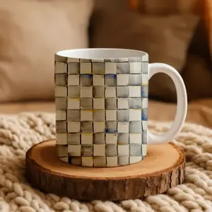 Mackenzie Childs Sterling Check Mug 11oz, 15oz