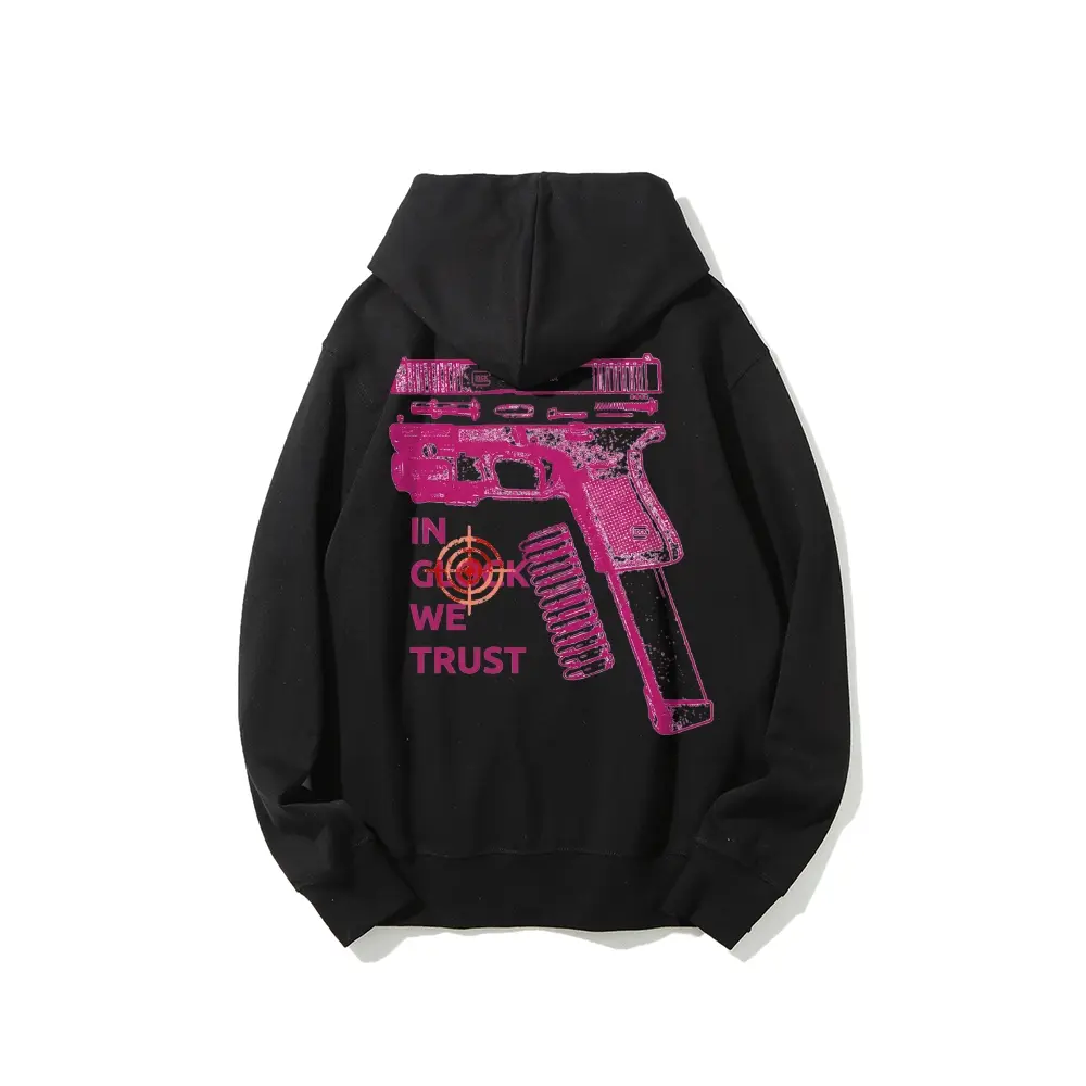 Urban Streetwear Graphic Hoodie for Men, Long Sleeve Tactical Blueprint Pullover in Breathable 100% Cotton Fabric