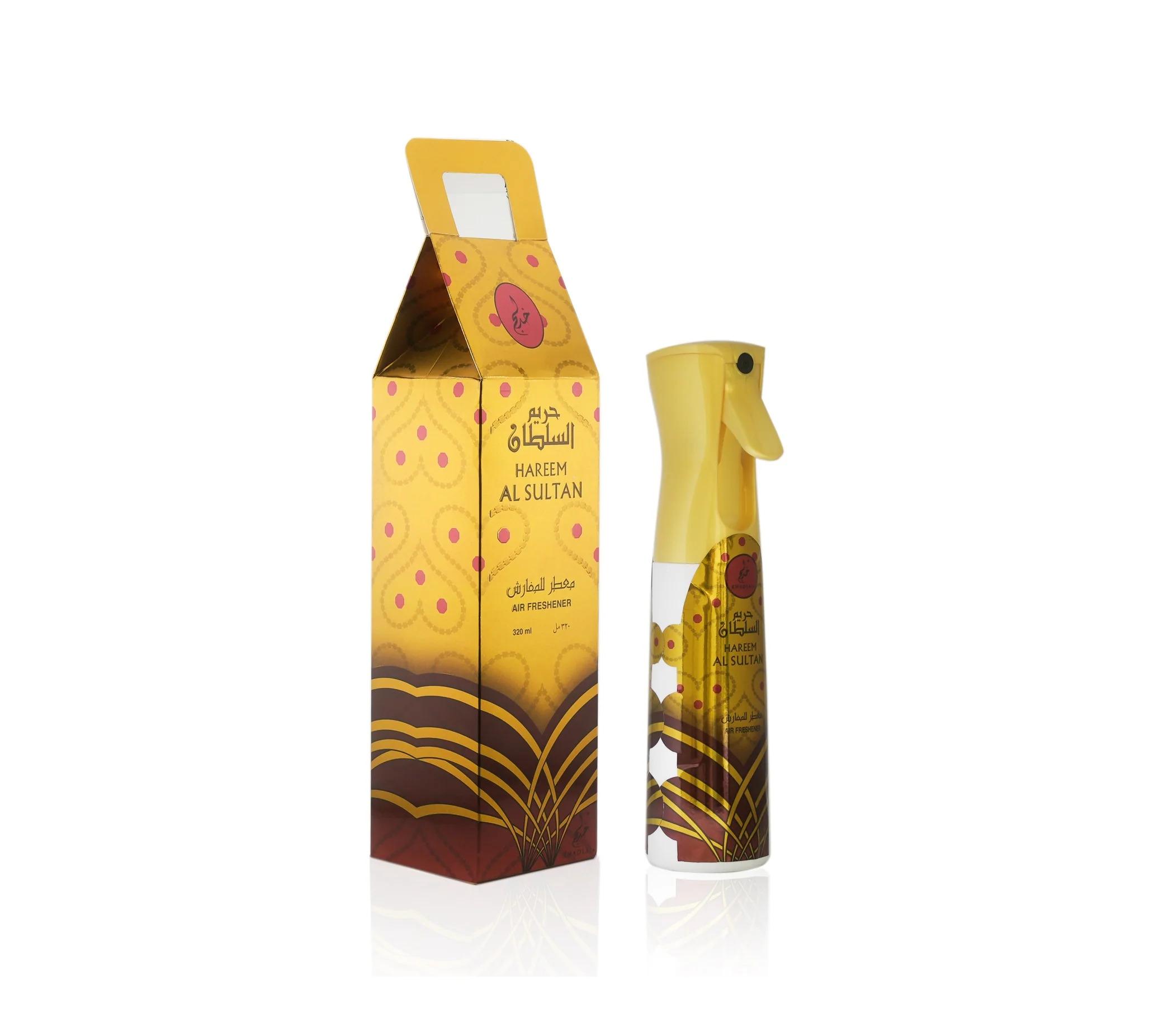 Khadlaj Hareem Al Sultan Gold Scented Spray, 320 ml Bottle Room Deodorizer - Aroma, Room Scents for Home Fragrance Needs