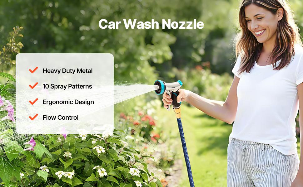 VEVOR Hose Nozzle 10 Spray Patterns Garden Hose Nozzle Sprayer for Watering & Washing Outdoor Tools