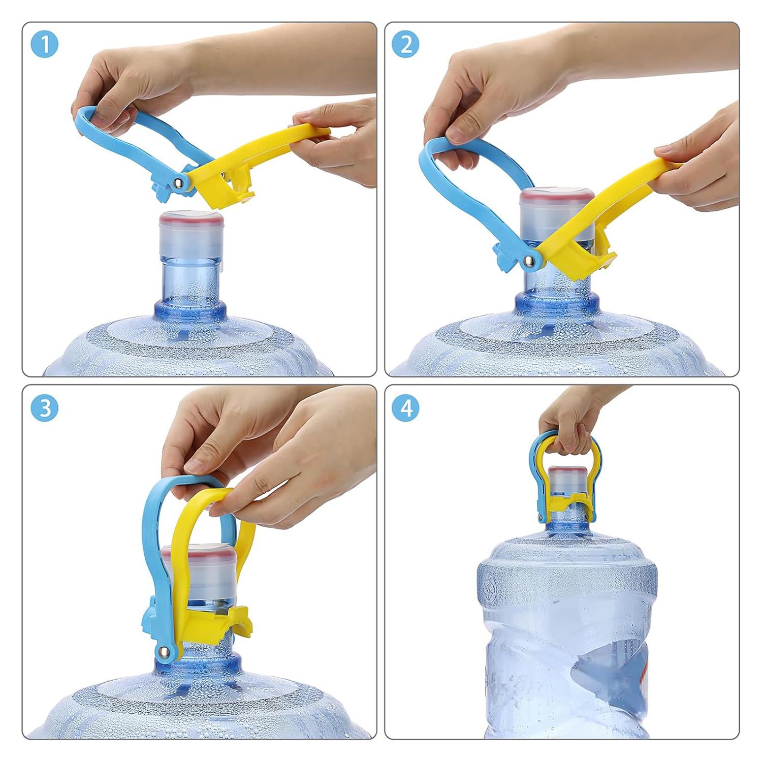 WCOLUE 2 Pack 5 Gallon Water Bottle Holder, Plastic Non-Slip Water Bottle Lift Handles, Energy Saving Water Jug Handle Drinking Water Bottles Handles, Ergonomic Grip Handle Carrier