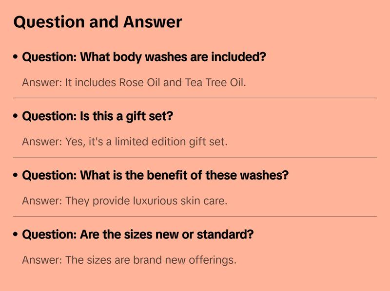 Luseta Rose Oil & Tea Tree Oil Body Wash Set