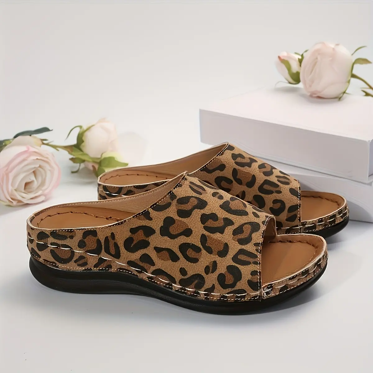 A12-Women's Comfortable Open Toe Casual Wedges Slippers Arch Support Sandals 2025 Orthopedic Platform Wedge Breathable Sandals