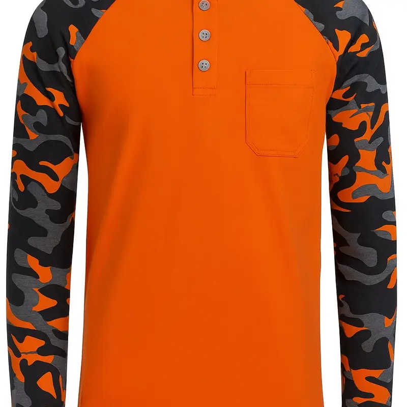 Texas FRC Overtime Henley Slim Fit HRC 2  Flame Resistant 7oz 100% Cotton Long Sleeve Fabric Menswear
