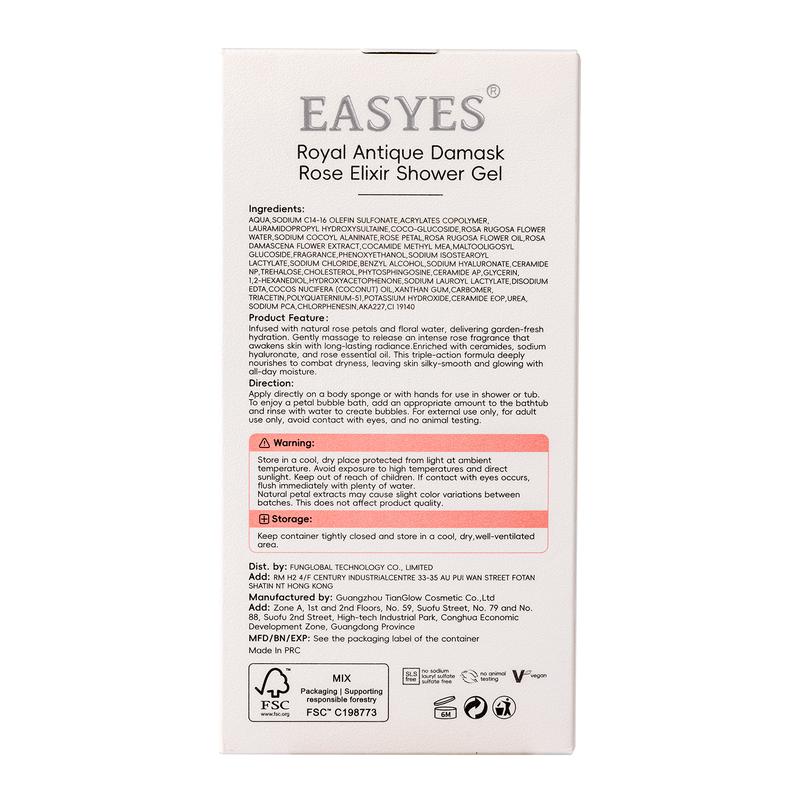 【K】Easyes Rose Essence Native Body Wash - for Dry Sensitive Skin 3X repair Deep Instant relief of dryness and itching Red rose fragrance Moisture Soft Skin vegan no animal testing The best choice for gifts