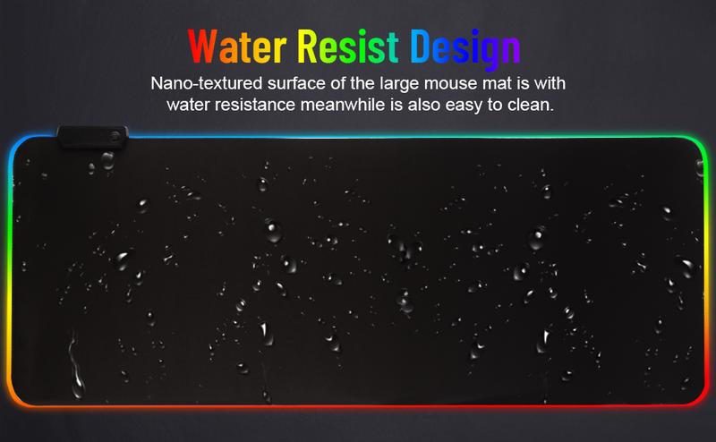 [New Deal]  Large RGB Gaming Mouse Pad -15 Light Modes Touch Control Extended Soft Computer Keyboard Mat Non-Slip Rubber Base