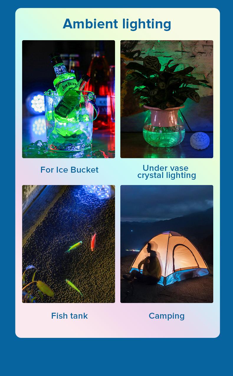 SANSI Poolside Light, Waterproof Color-Changing LED Light for Swimming Pool, Pond, Garden & Shower, Magnetic Mount, RF Remote, Battery-Powered Underwater Lighting Outdoor Decorative