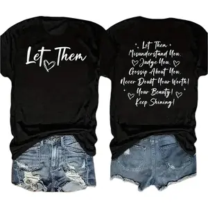 Women's Motivational Graphic Tee - Let Them Hold You Quote, Black Short Sleeve Crew Neck Tee, Double Sided Print, Perfect Gift for Spring and Summer, Casual Wear  Heartfelt Message Shirt  Coach Thank You Apparel