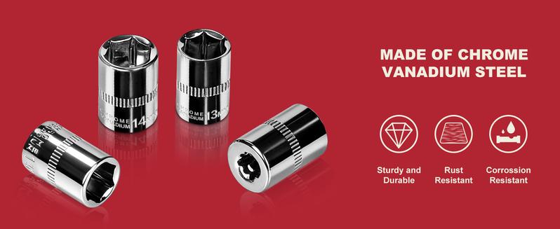 46 Pieces 1/4 inch Drive Socket Ratchet Wrench Set, with Bit Socket Set Metric and Extension Bar for Auto Repairing and Household, with Storage Case