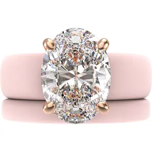 Oval Cut CZ Silicone Ring Set for Women, Stackable 2-Ring Set, 11×8 mm Oval Cut CZ | Patented Design - GlowStone Collection