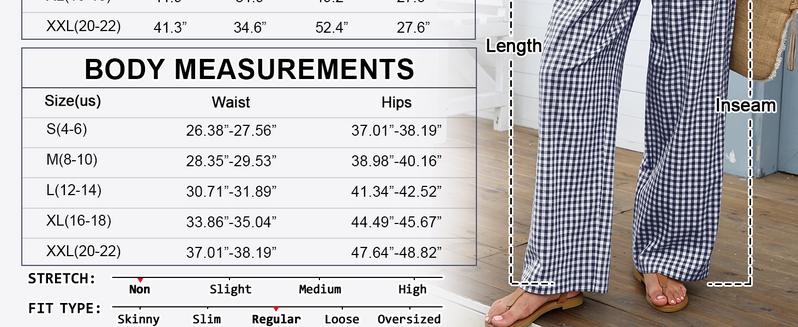 ANRABESS Womens Striped Gingham Palazzo Pants Lightweight Wide Leg High Waisted Lounge Pajama Pants Cute Casual Trousers with Pockets for Comfort ANRABESS Womens Striped Gingham Palazzo Pants Lightweight Wide Leg High Waisted Lounge Pajama Pants Cute Casual Trousers with Pockets for Comfort