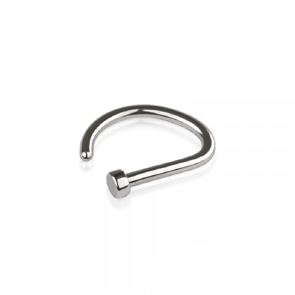 D Shaped Flat Back Nose Ring - 316L Stainless Steel