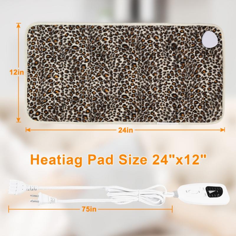 Heating pad, 33  x 17 inches, 24  x 12 inches, with 6 temperature levels and 4 time settings, portable, heated back, neck, shoulders, and legs, machine washable, perfect holiday gift for men and women, Christmas gift