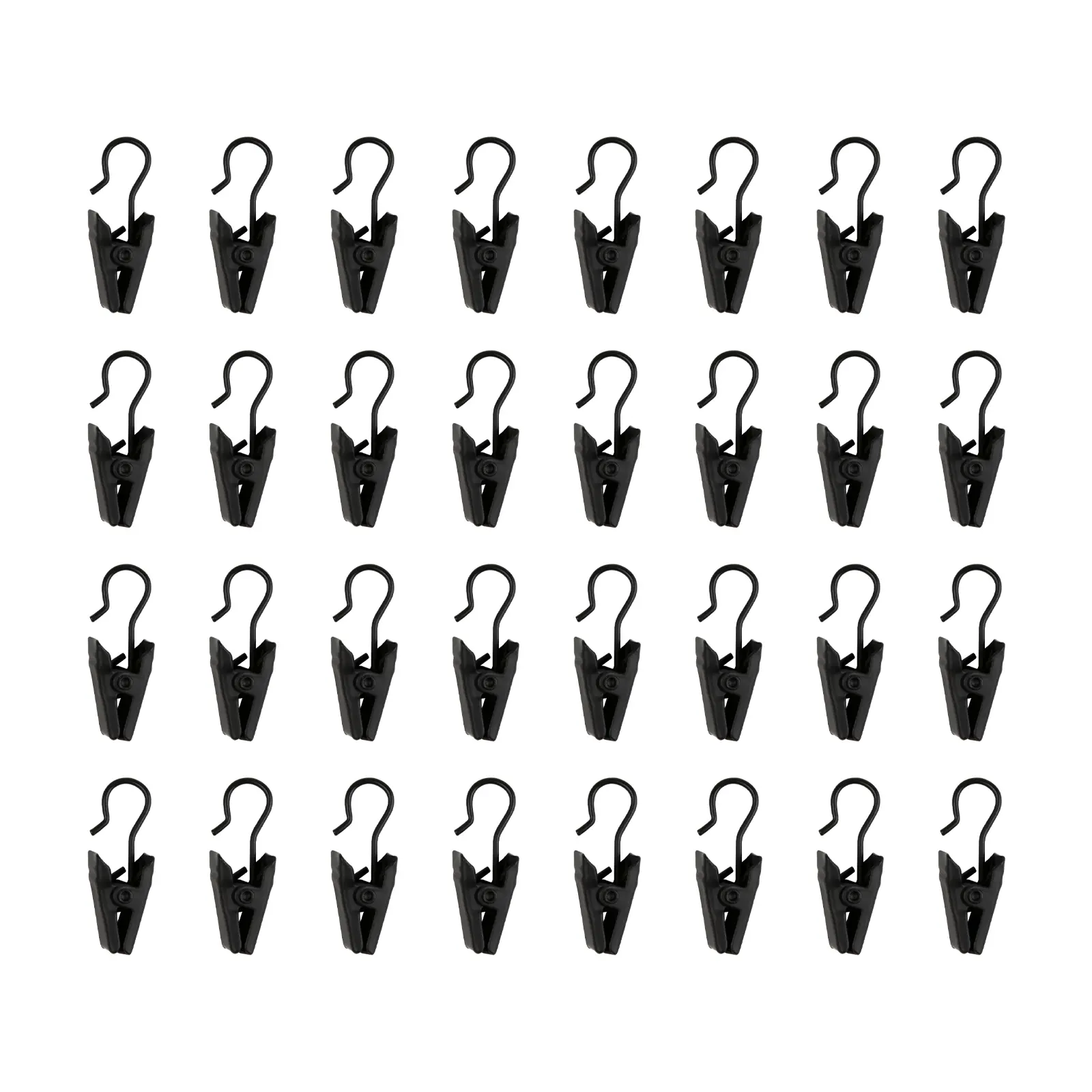 TWOPAGES Renter-Friendly Curtain Clip Hooks, 32-Pack Metal No-Sew Drapery Clips, Rust-Resistant Black & Warm Gold, Fits Rod Rings, Tracks & Wire Lines, for Curtain Hanging & Party String Lights, Renter-Friendly Clip Rings, Summerwins Deals For You
