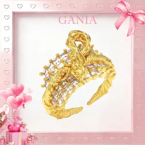 GANIA Gold/Silver Love Knot Ring for Women - Non Tarnish, Adjustable, Hypoallergenic, Perfect for Daily Wear or Valentine's Day gift