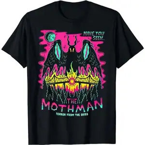 Cotton Short Sleeve Mothman' Shirt Halloween Shirts For Witches Wicked Clothes T-Shirt for Men Women