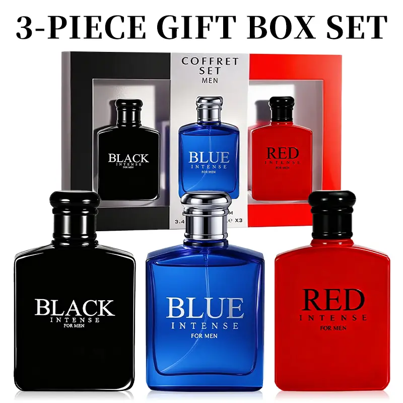 3-Piece Set,Men's Eau De Toilette Spray, Long-Lasting Perfume,Cologne Masculine Fragrance, With 3 Different Scent Perfect For Dating, Daily Life, Parties, Gift Giving And Various Festivals