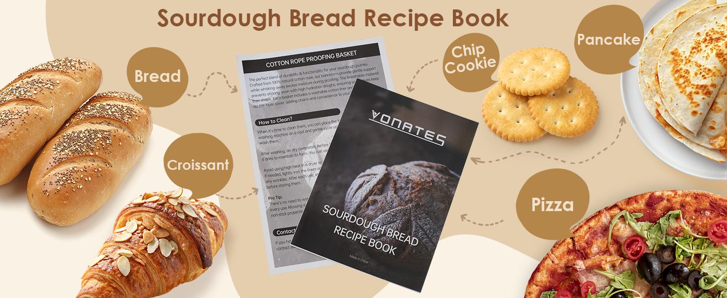 Sourdough Starter Kit, Banneton Bread Proofing Basket, 24oz Glass Sourdough Starter Jar, Sourdough Bread Baking Supplies, Sourdough Proofing Basket, Bread Making Tools (12PCS)