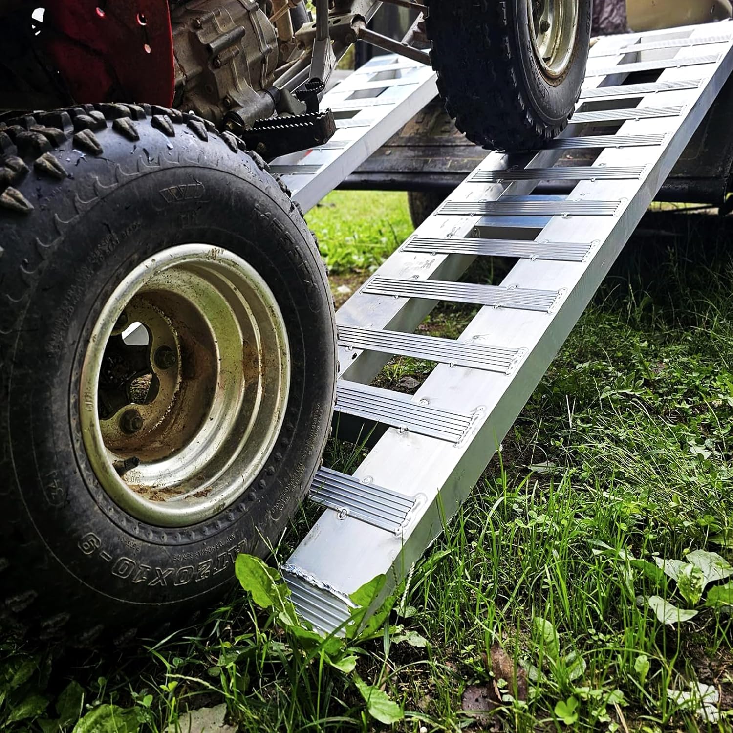 YITAMOTOR 2pcs 6000lbs 60" x 12" / 72" x 15" / 84" x 14" Aluminum Trailer Ramps, Heavy Duty Aluminum Trailer Ramps, Loading Ramps Car ATV Truck Auto Hauler Knife & Hook Ends