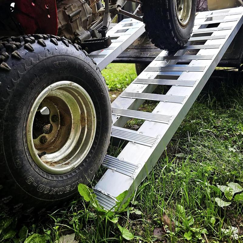 YITAMOTOR 2pcs 6000lbs 60" x 12" / 72" x 15" / 84" x 14" Aluminum Trailer Ramps, Heavy Duty Aluminum Trailer Ramps, Loading Ramps Car ATV Truck Auto Hauler Knife & Hook Ends