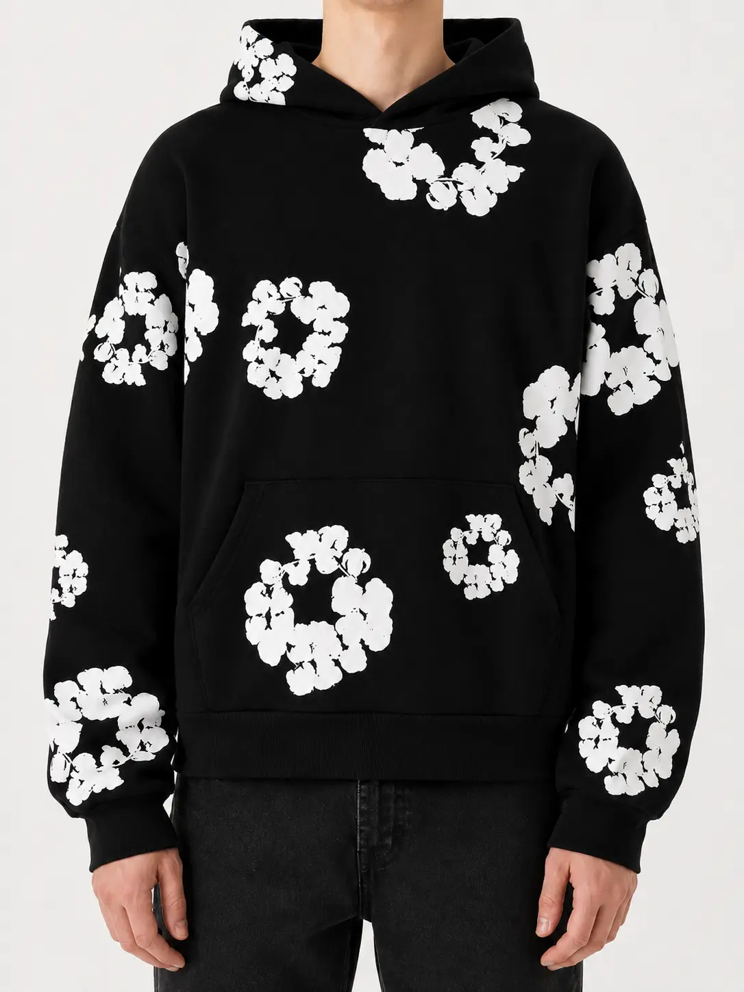 Men Cotton Hoodie Sweatshirt Loose Fit Fashion Pullover Hoodie Casual Long Sleeve Hooded Sweatshirt with Pocket