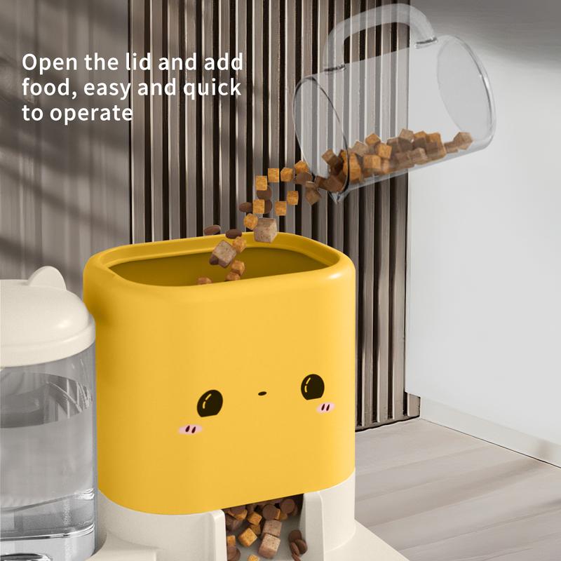 Super Cute Appearance Pet Feeding And Drinking Device, Cleverly Designed With Dry And Wet Separation, Automatic Water Addition, Universal For Cats And Dogs, Easily Solves Feeding Problems