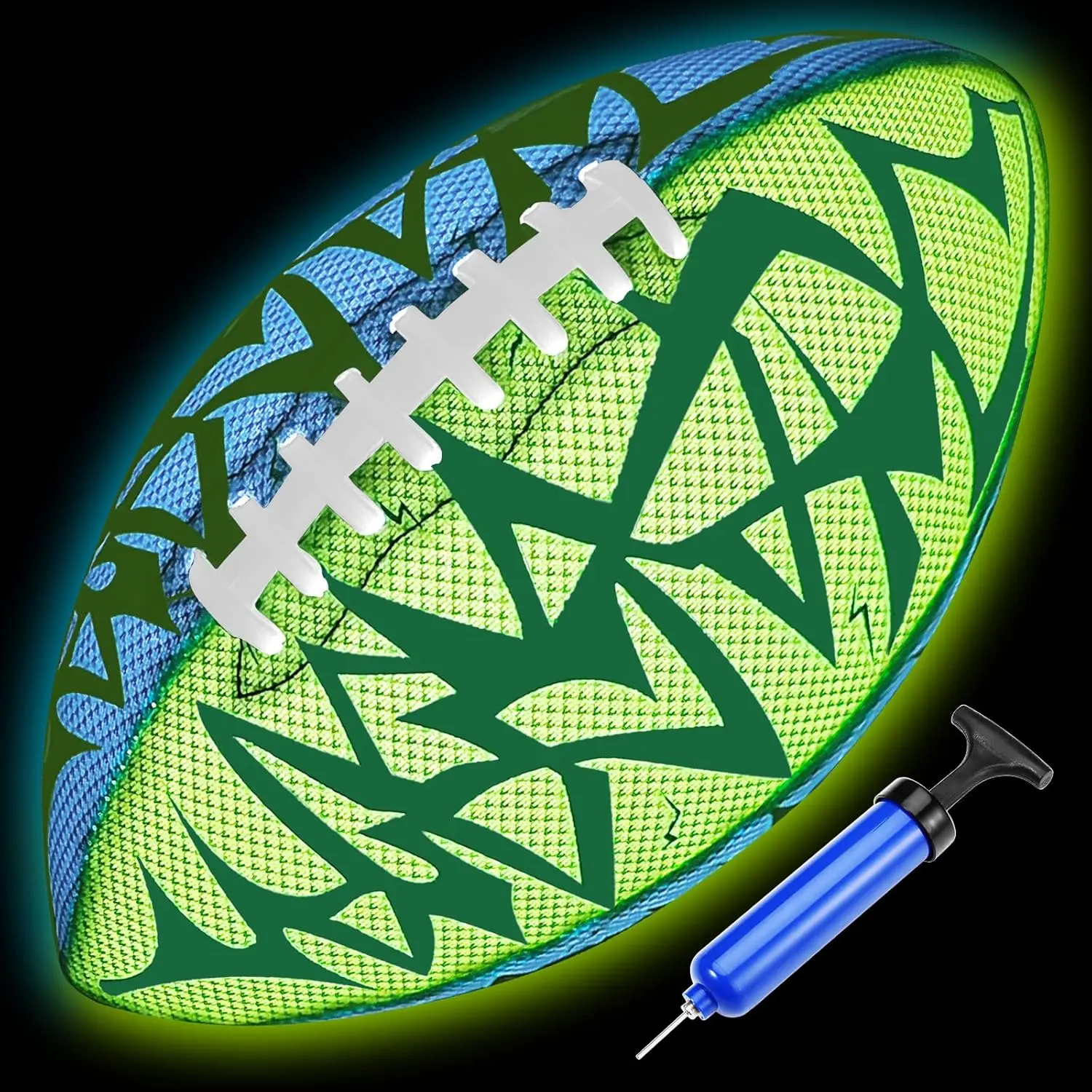 Glow in The Dark Football - Strong Grip Light Up Football Toy Stuff Sports Balls for Boys Teenage Junior Youth Adult Outdoor Christmas Birthday Gifts