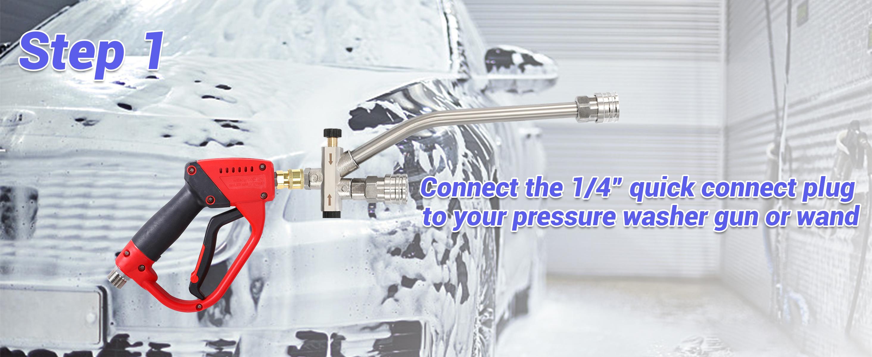 Tool Daily Foam Cannon for Pressure Washer with Double Tip Attachment, Dual Lance Wide Mouth Soap Cannon, 5 Power Washer Sprayer Nozzles, 1/4" Quick Connect, 3600 PSI, ChristmasGift