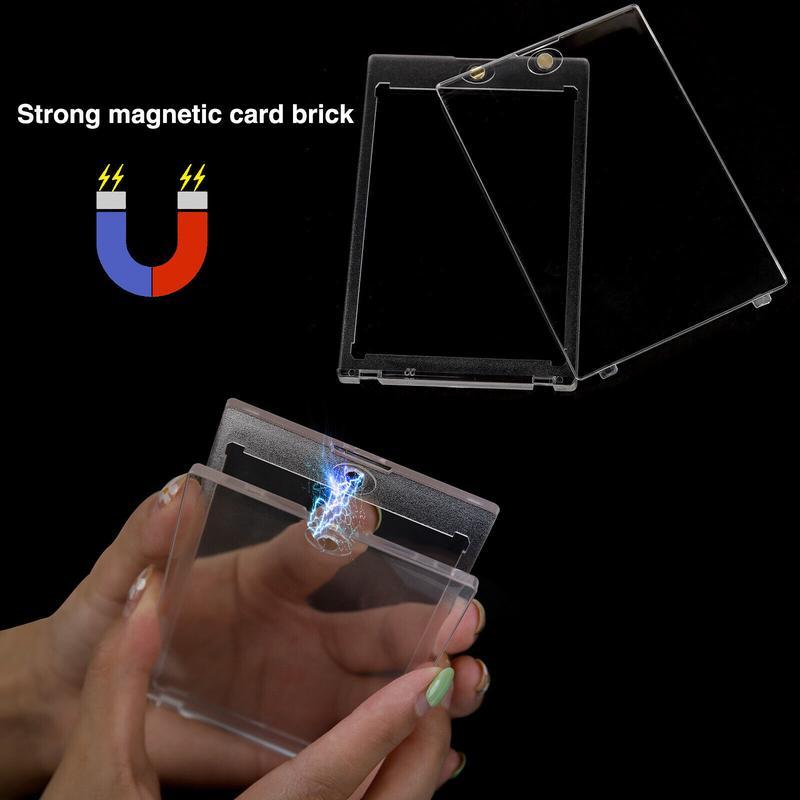 UFORU Magnetic Card Holders for Trading, 35pt Hard Cards Sleeves Case, One Touch Card Holder Fit for MTG，Sports, Baseball, Game, Toploaders, Standard Cards Display
