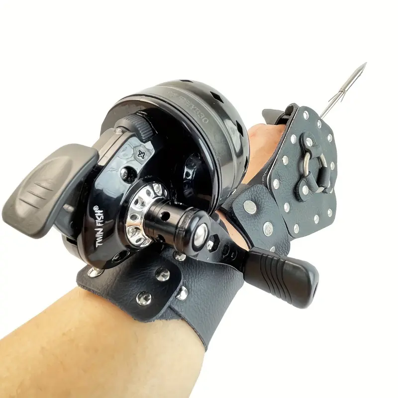 BL30 Model Bowfishing Reel Kit - Professional Fishing Gear for Anglers, Metal-Built Strength, Imported Roller, Black Single Reel + Wrist Strap