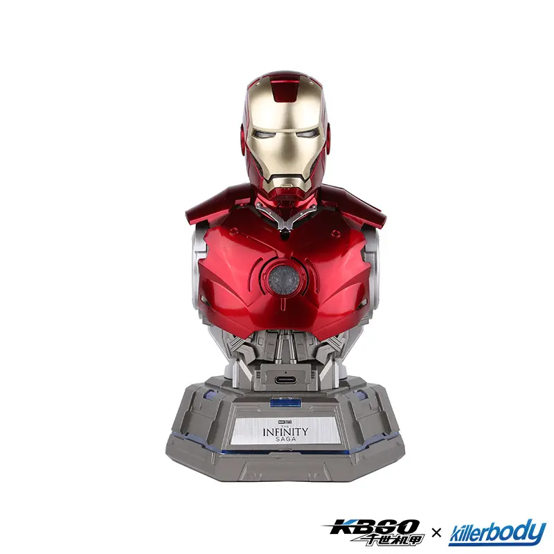 Hasbro Killerbody Iron Man MK3 Bust Charger Center - 65W PD Super Fast Type C Charging, Mecha Style, Ambient & Breathing Lights, Independent Head Sculpt, Openable-Closable Mask, Detachable Breastplate, Multi-Use Design, Super Fast Charging, Usb C Adapter,