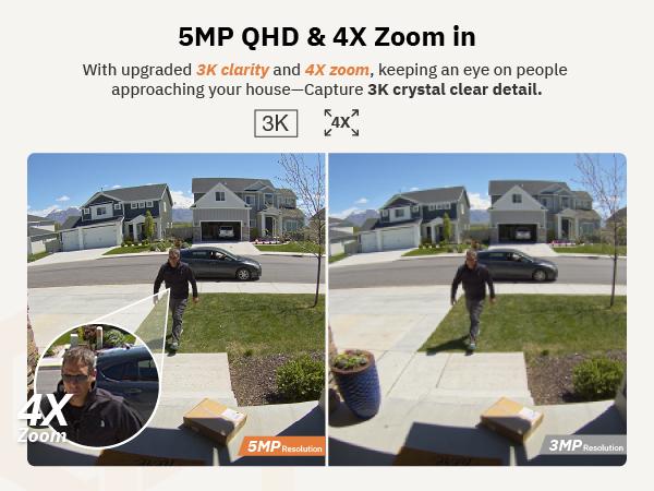 Girafit 3K 5MP Indoor/Outdoor Security Cameras for Home Security,360°Pan/Tilt/Zoom WiFi Smart Home Security Camera,AI Person/Pet/Vehicle Detection & Tracking,Starlight Color Night Vision,IP65 Waterproof,Works with Alexa