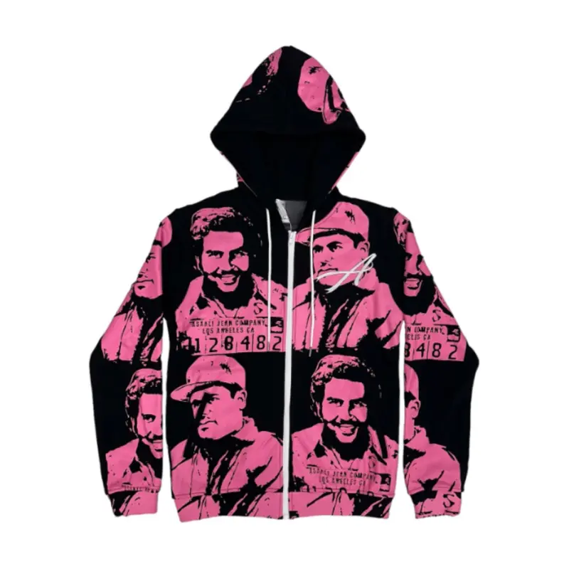 TRENDING 2026 Assa.li Black Oversized Zip-Up Hoodie – Thick Sherpa Lining, Full Print Hip Hop Streetwear Jacket, Perfect Gift for Men