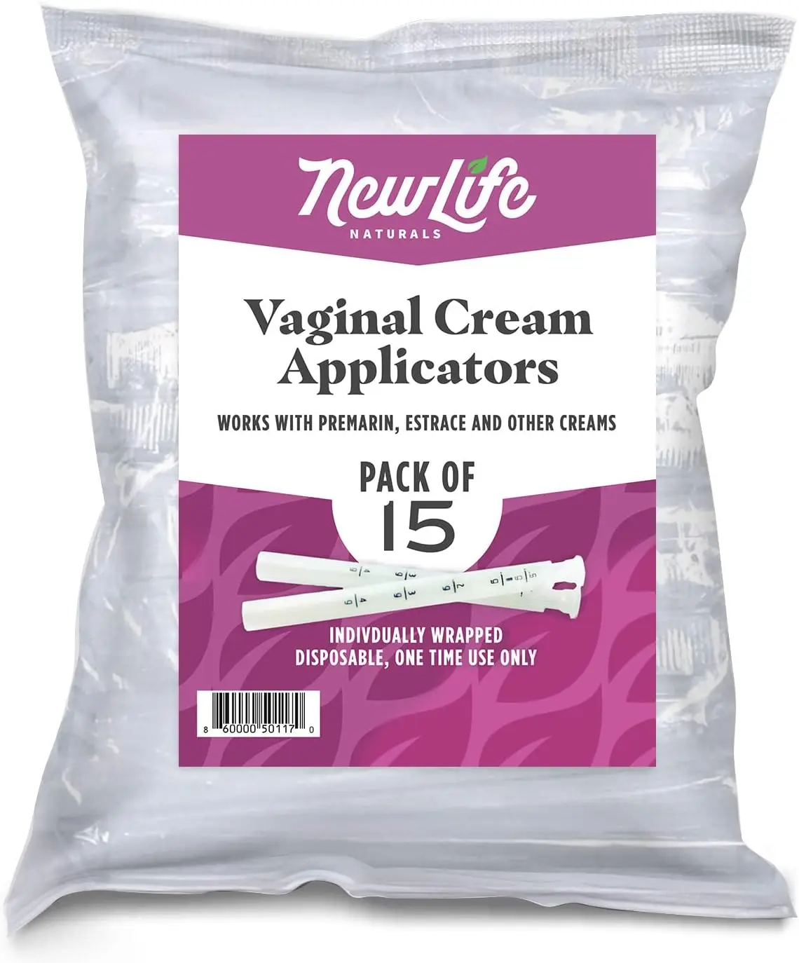 Disposable Plastic Vaginal Cream Applicators Hygienic Threaded Injector Applicator Preseed Estrace Premarin OTC Cream Products Dosage Markings- 15 Pack