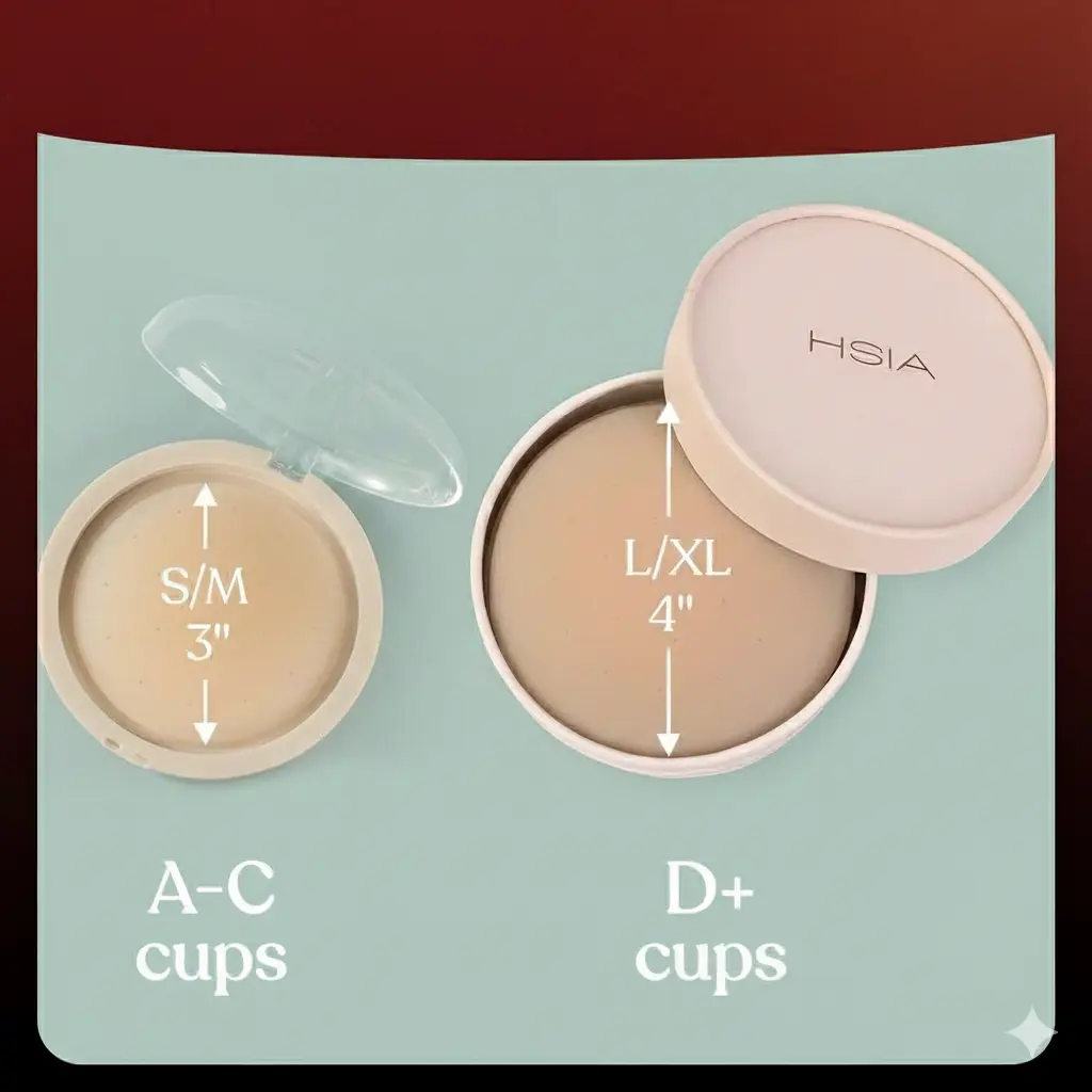 HSIA Breathable Non-Adhesive Reusable Washable Invisible Seamless Silicone Nipple Pasties Breasts Covers