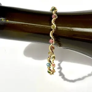 October Tourmaline Birthstone Bracelet | Handmade Wire Wrapped Jewelry