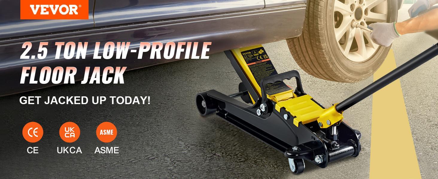 VEVOR Low Profile Floor Jack 2.5 Ton Heavy Steel Single Piston Hydraulic Pump VEVOR Low Profile Floor Jack 2.5 Ton Heavy Steel Single Piston Hydraulic Pump