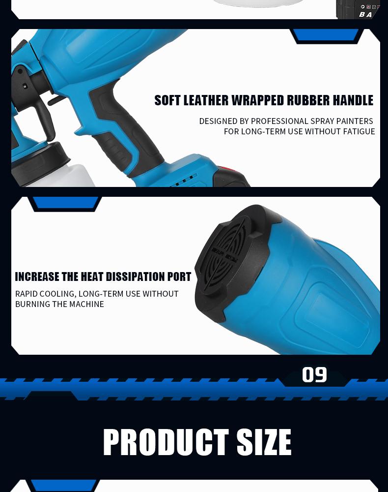 Cordless Paint Sprayer with 21V Battery, Handheld Electric Paint Gun for Home, Furniture, and Wall Painting Projects