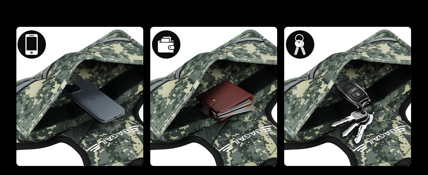 【SpringStatements】BAGAIL Adjustable Weighted Vest 4-10lb 12-18lb 20-32lb Rucking Vest for Women & Men with 6 Weights & Large Pocket Ideal for Home Workouts Running Walking Strength Training Muscle Exercise Equipment