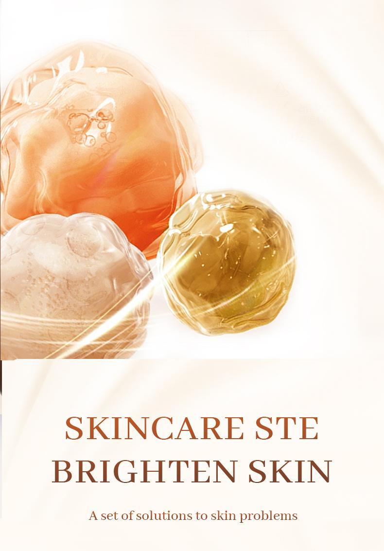 5X Vitamin C Facial Care Set 6-Piece Pack with Cleanser Toner Face Serum Cream & Eye Cream Gentle Skin Cleaning Care Travel Size Kit Daily