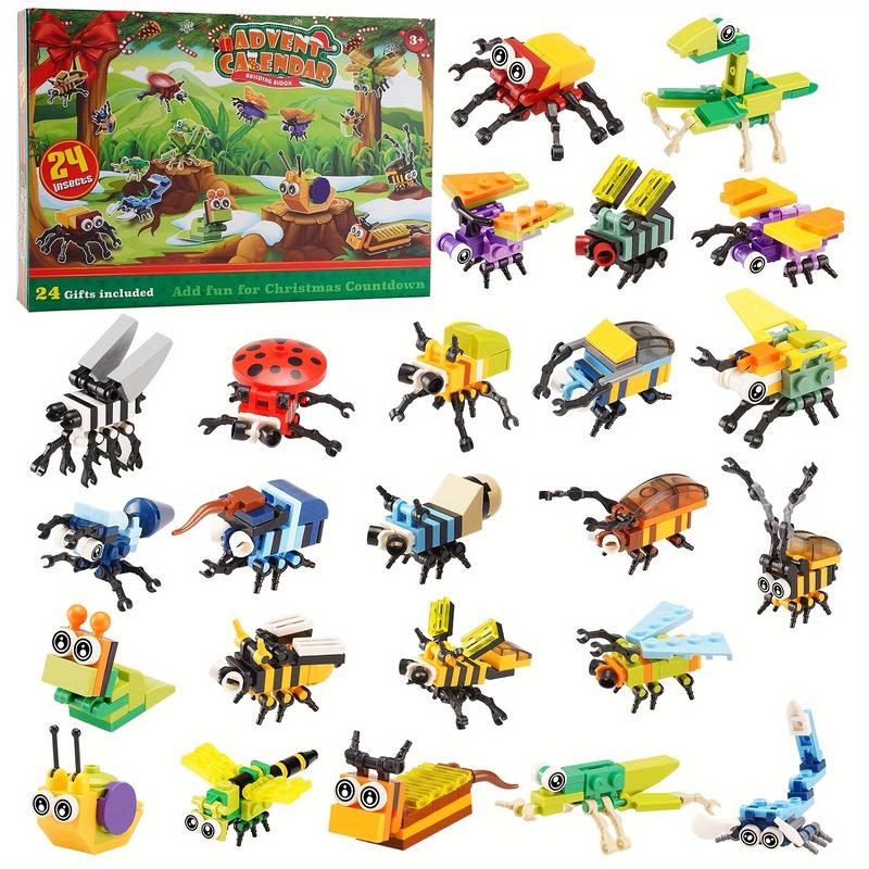 MISINI M6002 Christmas Calendar Insect Building BlockAnimal Insect Mini ...
