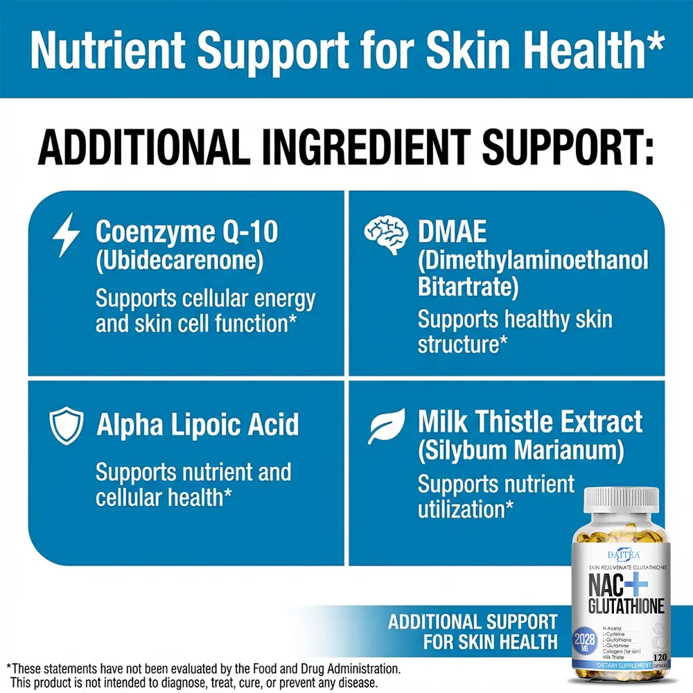 Daitea NAC+Glutathione Health Supplement,Supports Liver Health and Skin Health,120 Capsules - TikTok Shop Daitea NAC+Glutathione Health Supplement,Supports Liver Health and Skin Health,120 Capsules - TikTok Shop