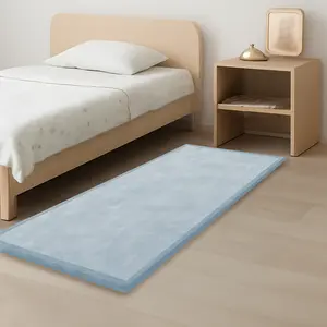 PaPaMat 28x72 Baby Bedside Mat, 1.3" Thick Foam Tummy Time Mat, Soft Plush Crawling Rug for Infants & Toddlers