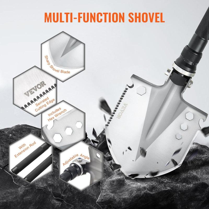 Survival Shovel 13 in 1 Camping Shovel Folding Multitool Portable Compact VEVOR Super Brand Day
